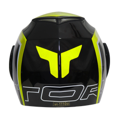 TVS Ntorq Flip-up Helmet, Color: Neon & Black - ISI Certified