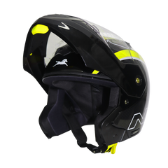 TVS Ntorq Flip-up Helmet, Color: Neon & Black - ISI Certified