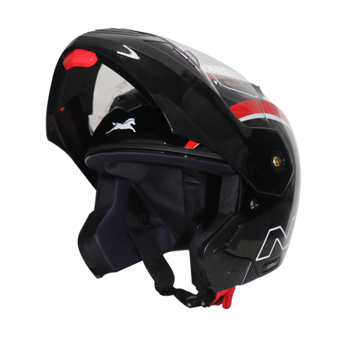 TVS Ntorq Edition Flip Up Helmet (Black Red)