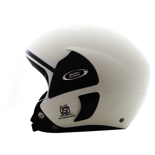 TVS Half-Face Helmet  Glossy White | Sleek and Protective