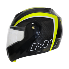 TVS Ntorq Flip-up Helmet, Color: Neon & Black - ISI Certified