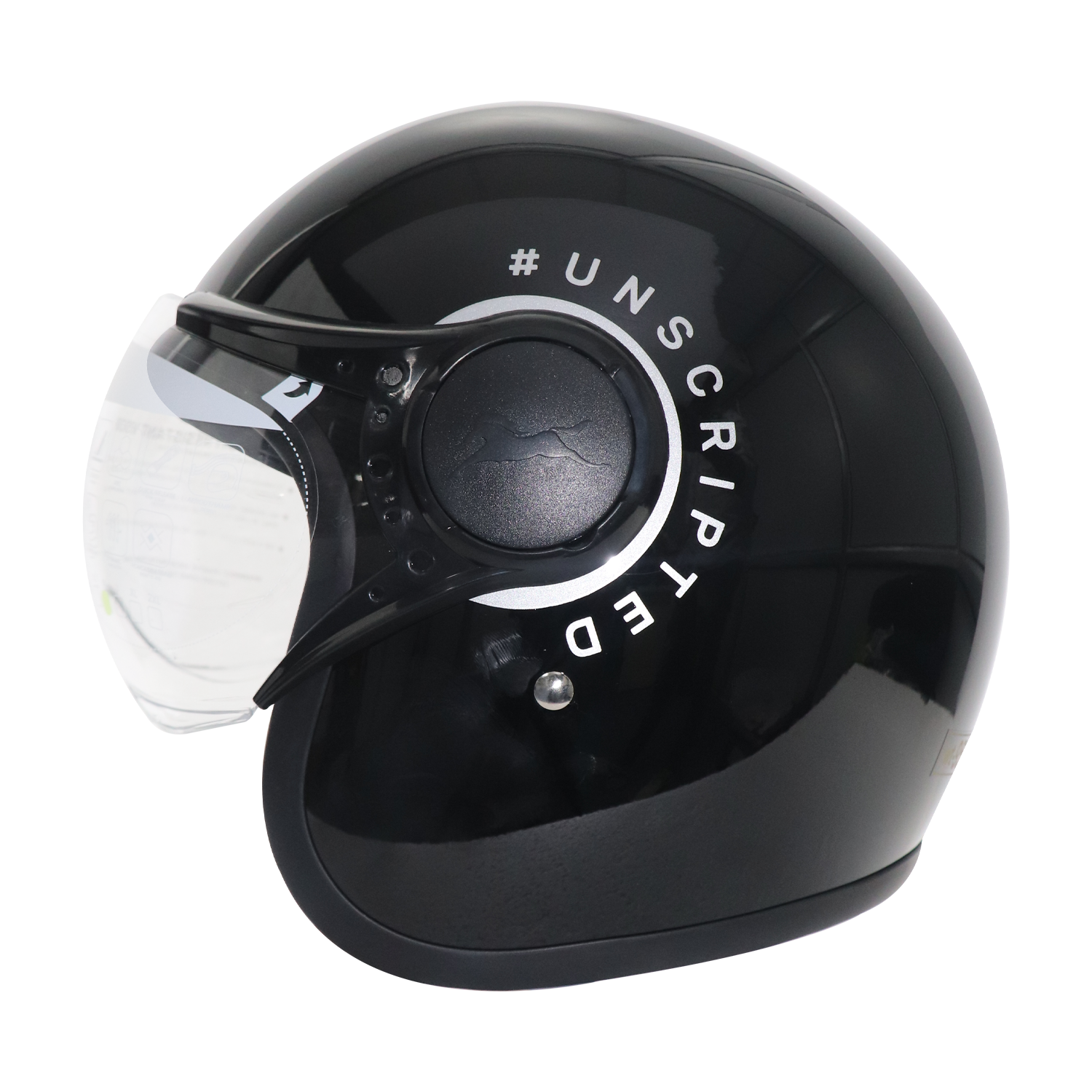  TVS RONIN Half Face Black Helmet - ISI Certified
