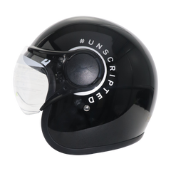 TVS RONIN Half Face Black Helmet - ISI Certified
