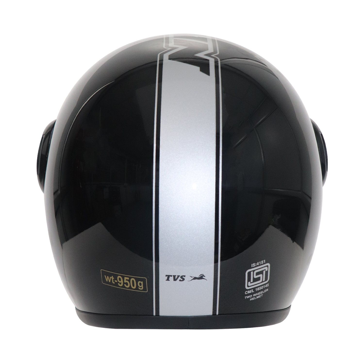  TVS RONIN Half Face Black Helmet - ISI Certified