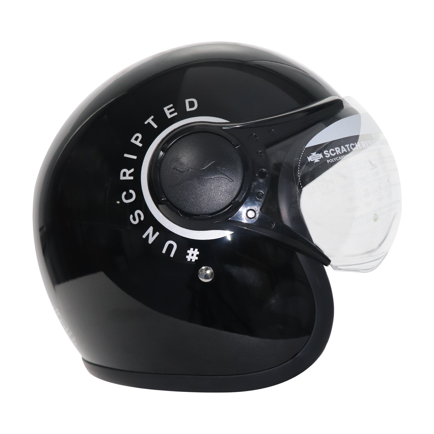  TVS RONIN Half Face Black Helmet - ISI Certified