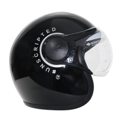 TVS RONIN Half Face Black Helmet - ISI Certified