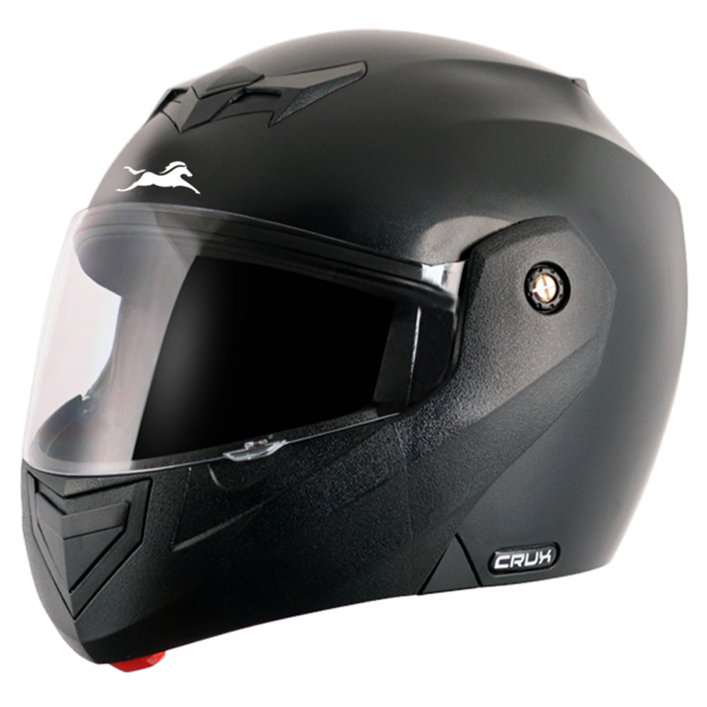  TVS Crux Flip-up Helmet Black | 1 Mouth Vent & 2 Top Vent