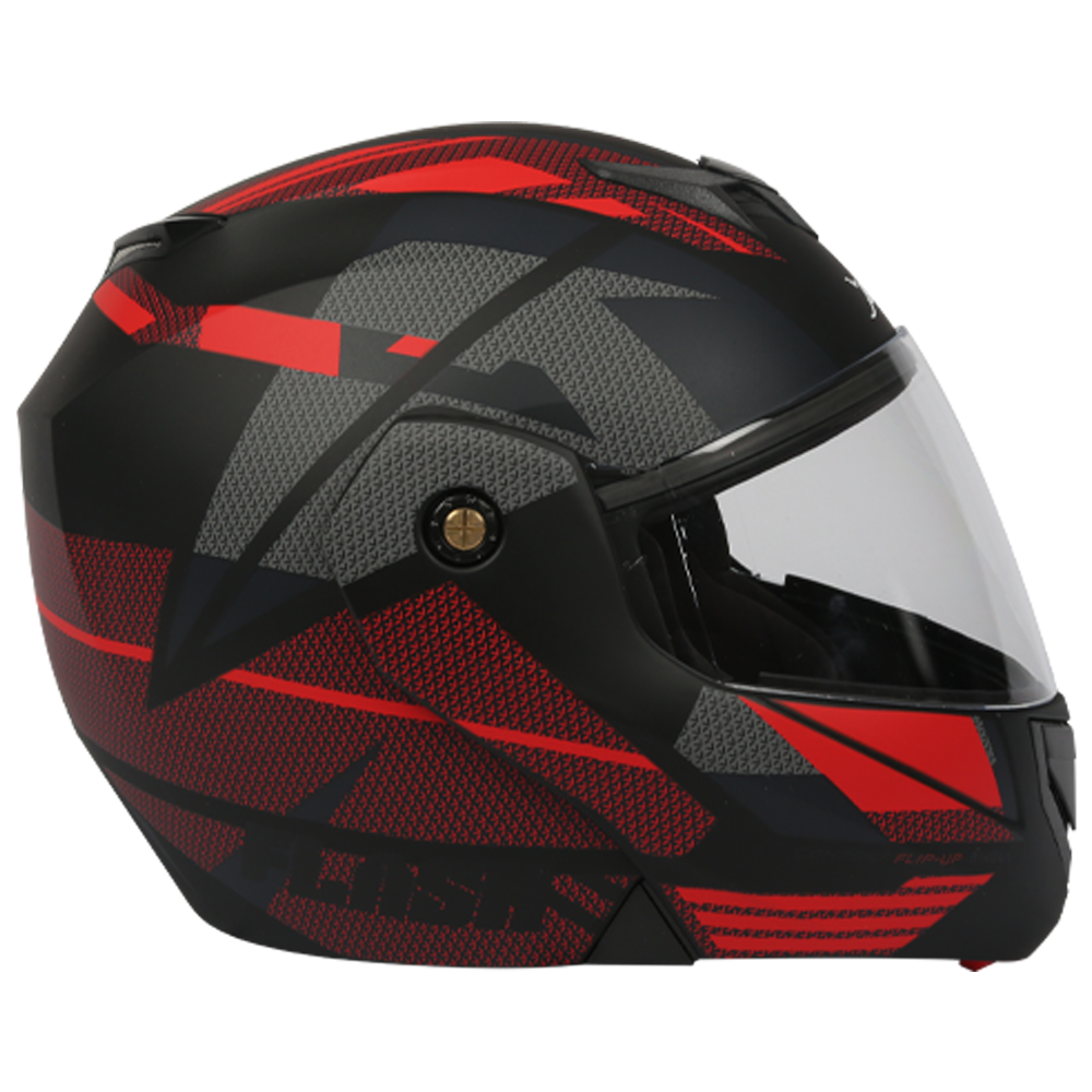  TVS Flip-Up Full Face Helmet (Red and Black)