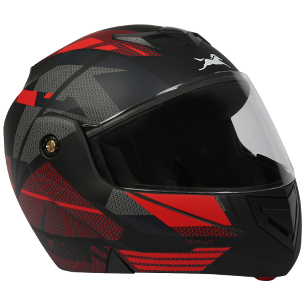  TVS Flip-Up Full Face Helmet (Red and Black)