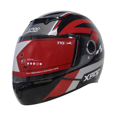 TVS XPOD Primus LT Helmet Black/Red -High-Performance Design