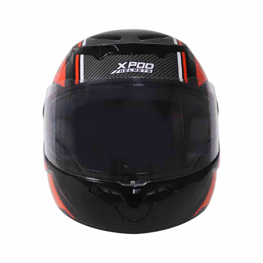 TVS XPOD LT Helmet Black/Orange - Durable Full Face Protection