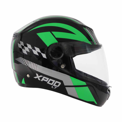 TVS XPOD LT Helmet Black/Green - High-Performance Protection