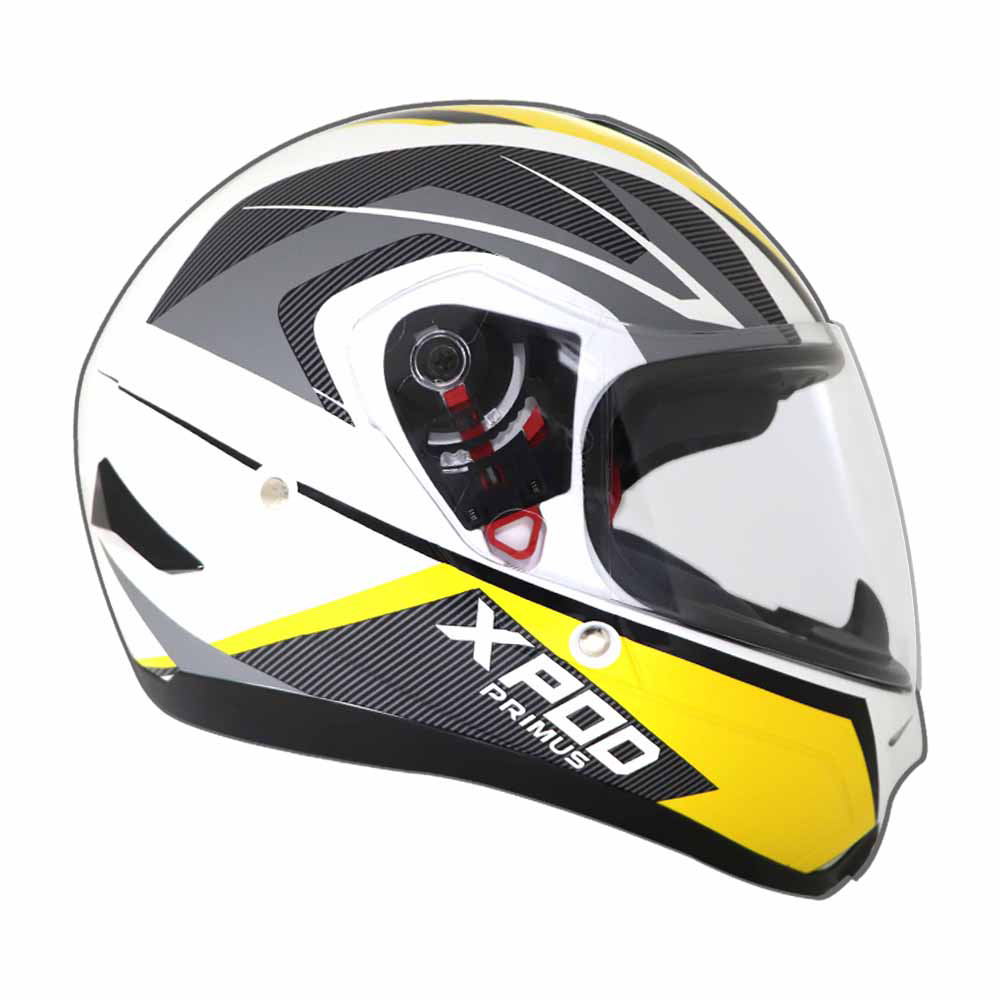  TVS XPOD Primus Helmet Single Visor Yellow - Full Face Protection