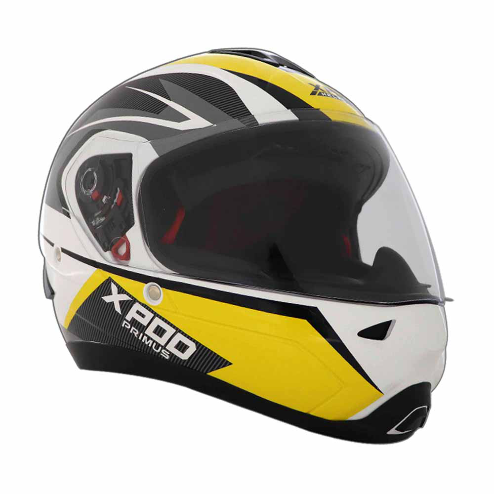  TVS XPOD Primus Helmet Single Visor Yellow - Full Face Protection