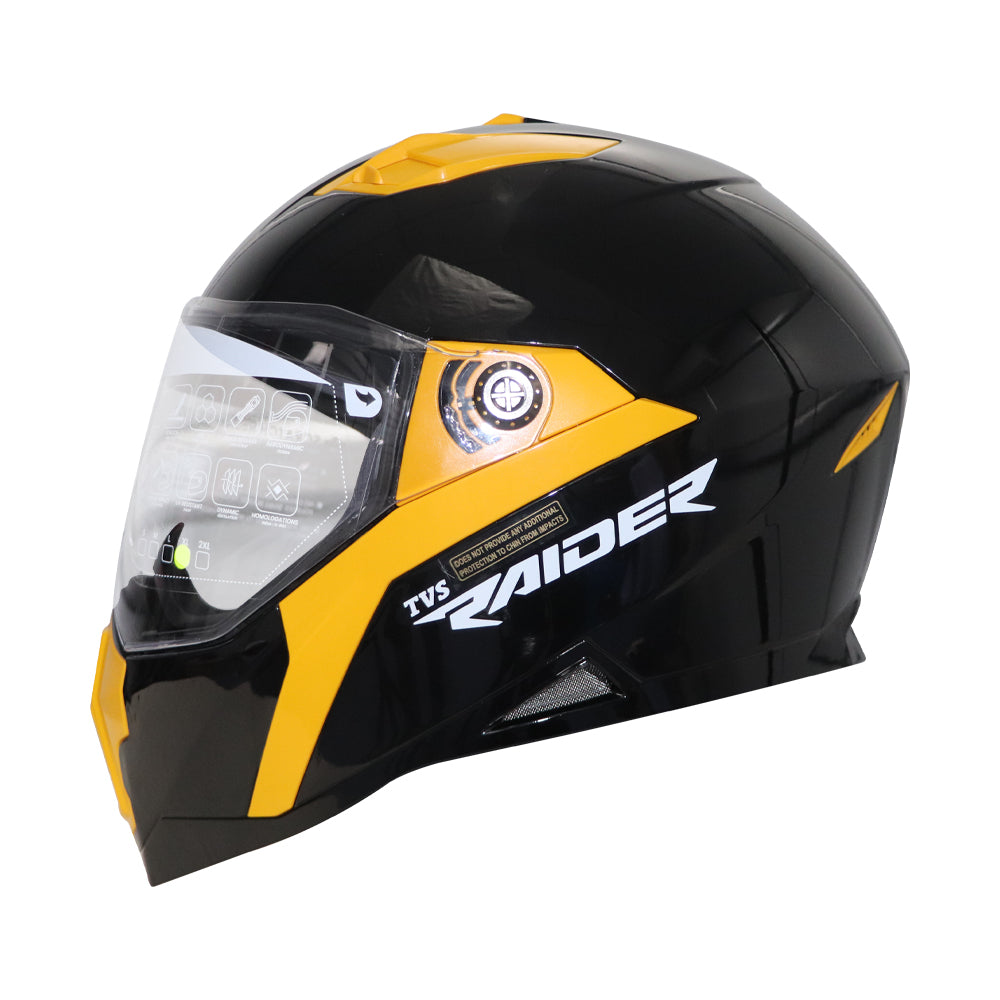 TVS Raider Edition Full Face Helmet | ISI Certified Color; Black & Yellow