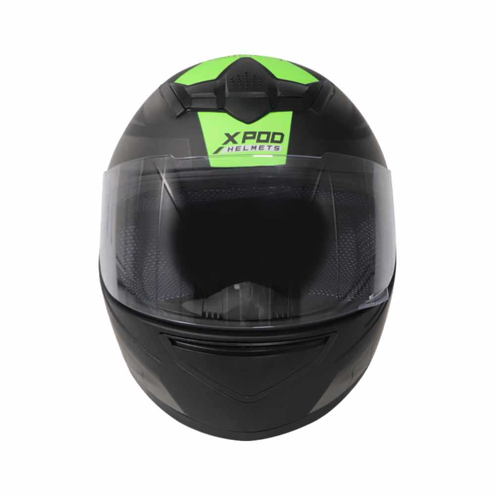  TVS XPOD Aerodynamic Helmet for Men- ISI & DOT Certified, Ultrawide Visor, Quick Release Strap – Premium Bike Helmet with Enhanced Air Circulation (Neon Green Dual Tone)