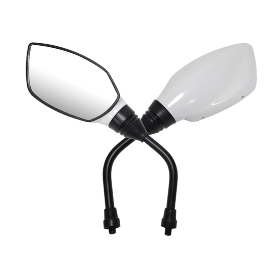 TVS Apache Pearly White Mirror Set | Clear Visibility & Style
