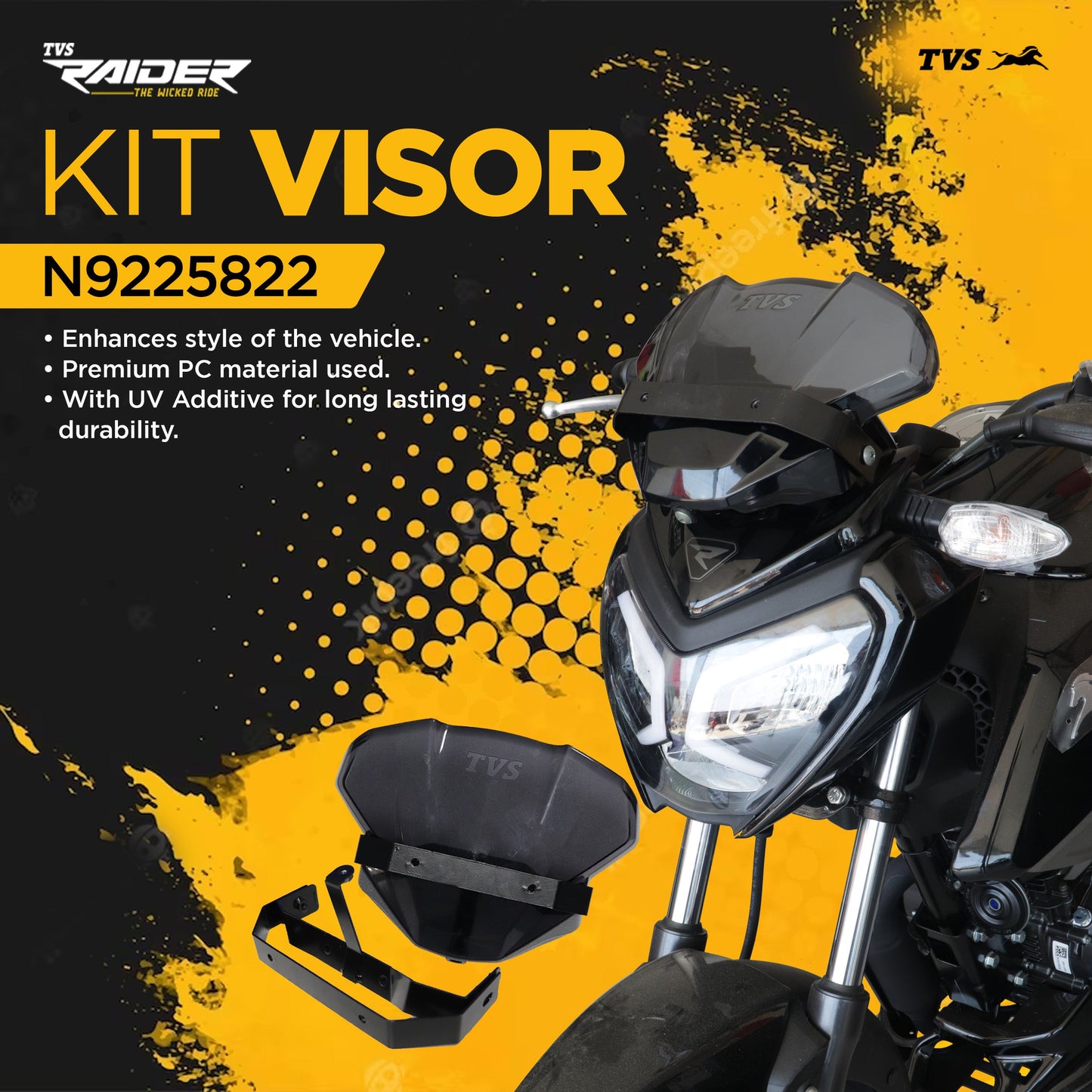 TVS Kit Visor for TVS Raider  Clear and Stylish Visibility
