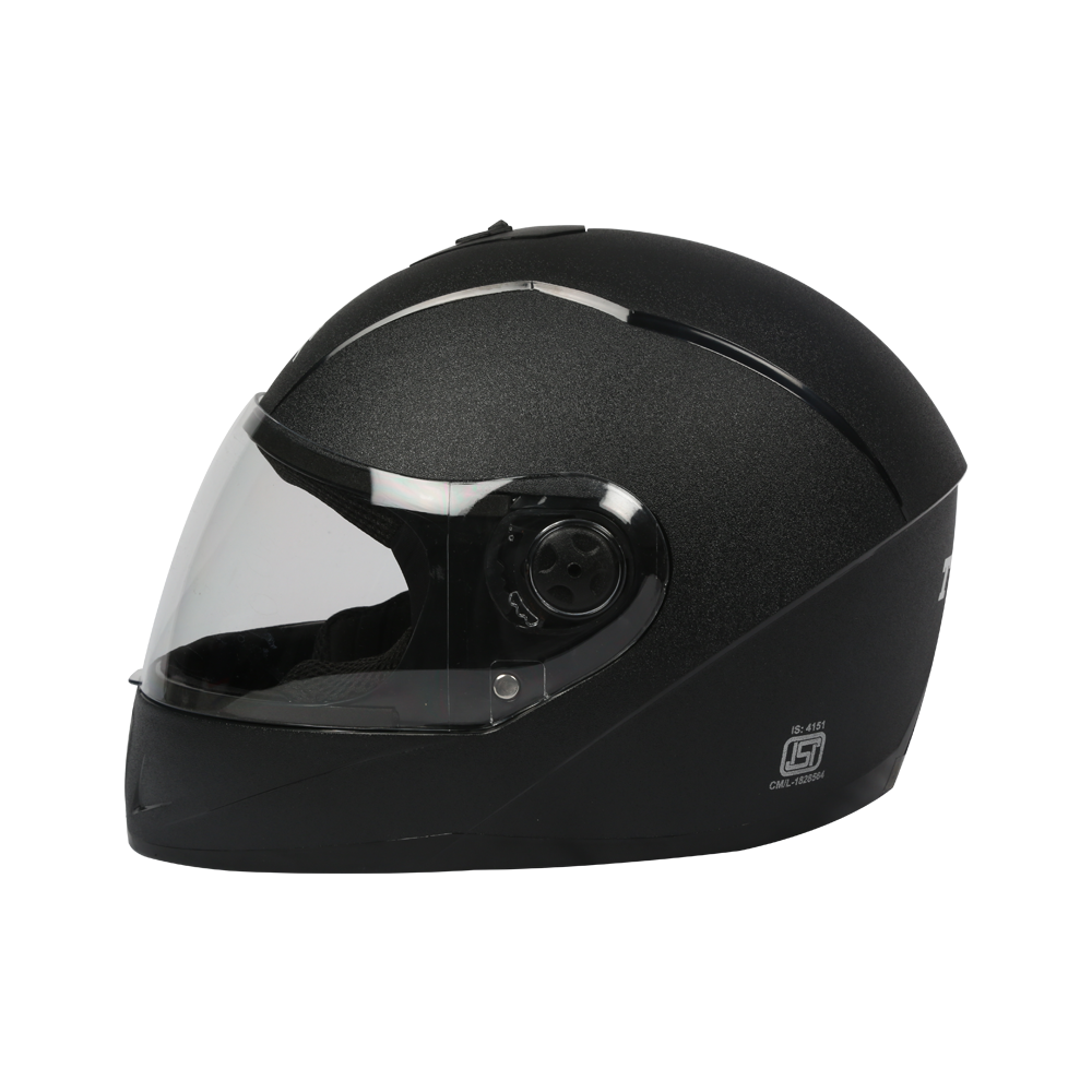  TVS Black Motorbike Helmet – Durable Protection for Riders