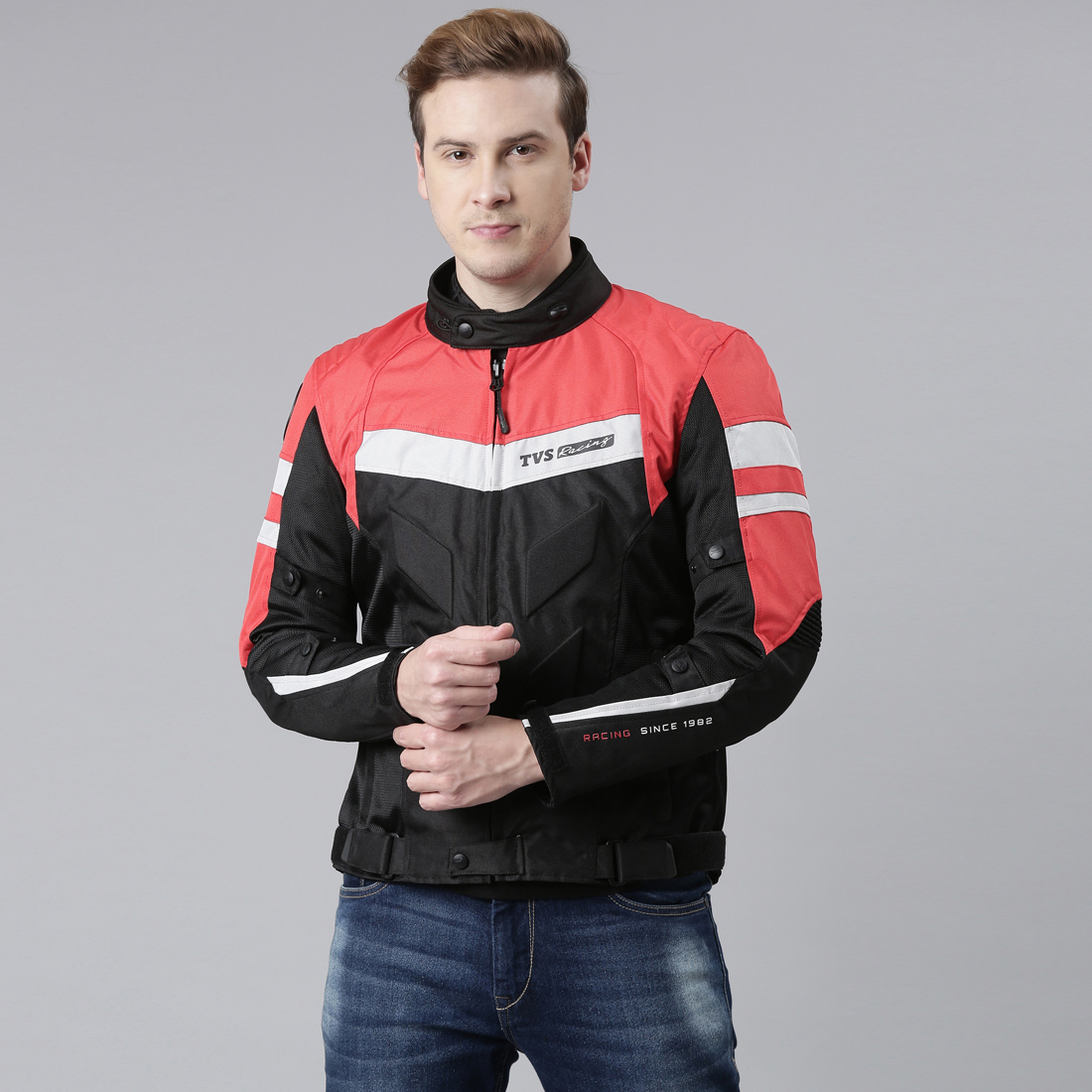  TVS Racing Aegis 3-Layer Riding Jacket for Men- All Weather Adaptability, CE Level 2 Armour Protection-Premium Bike Jackets for Bikers