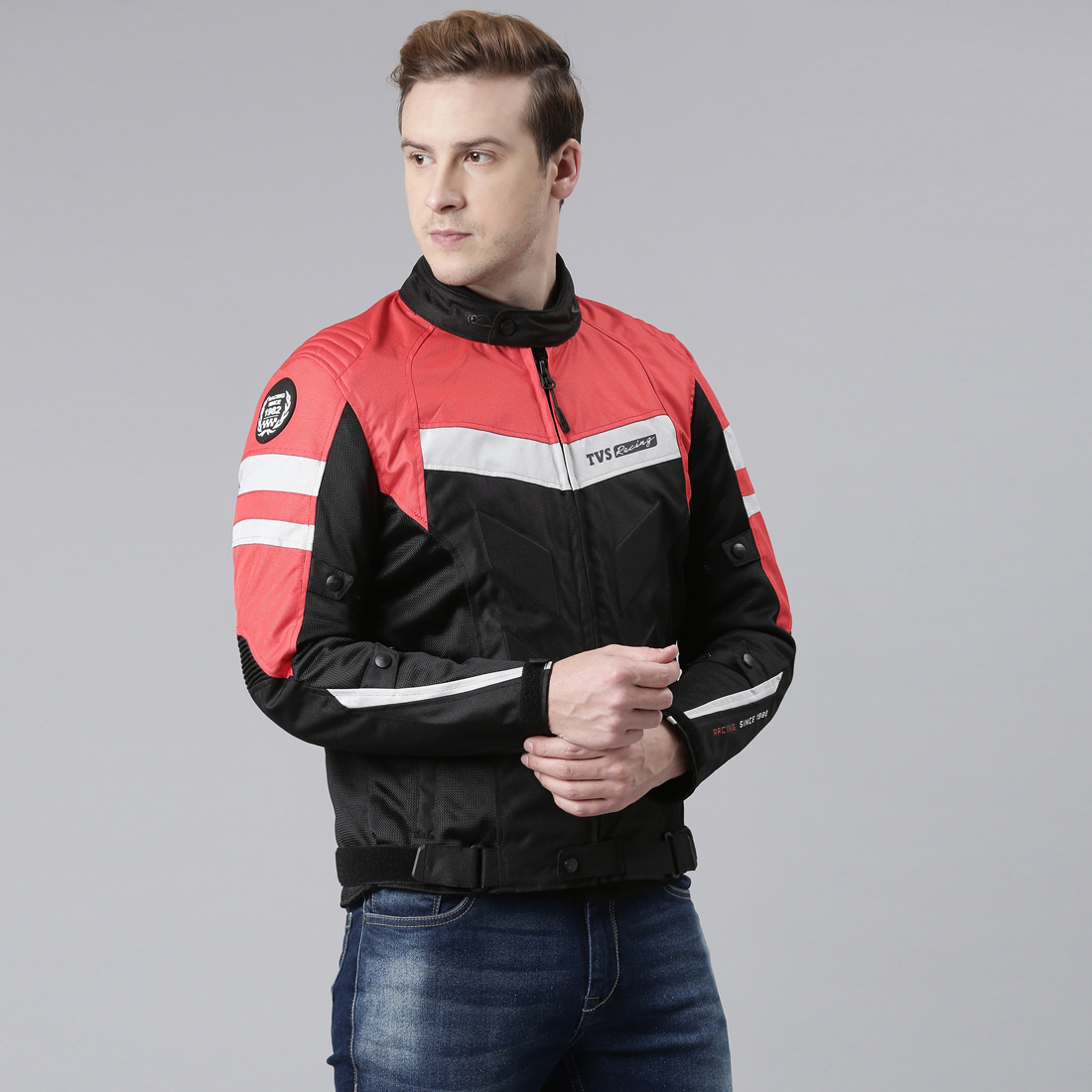  TVS Racing Aegis 3-Layer Riding Jacket for Men- All Weather Adaptability, CE Level 2 Armour Protection-Premium Bike Jackets for Bikers