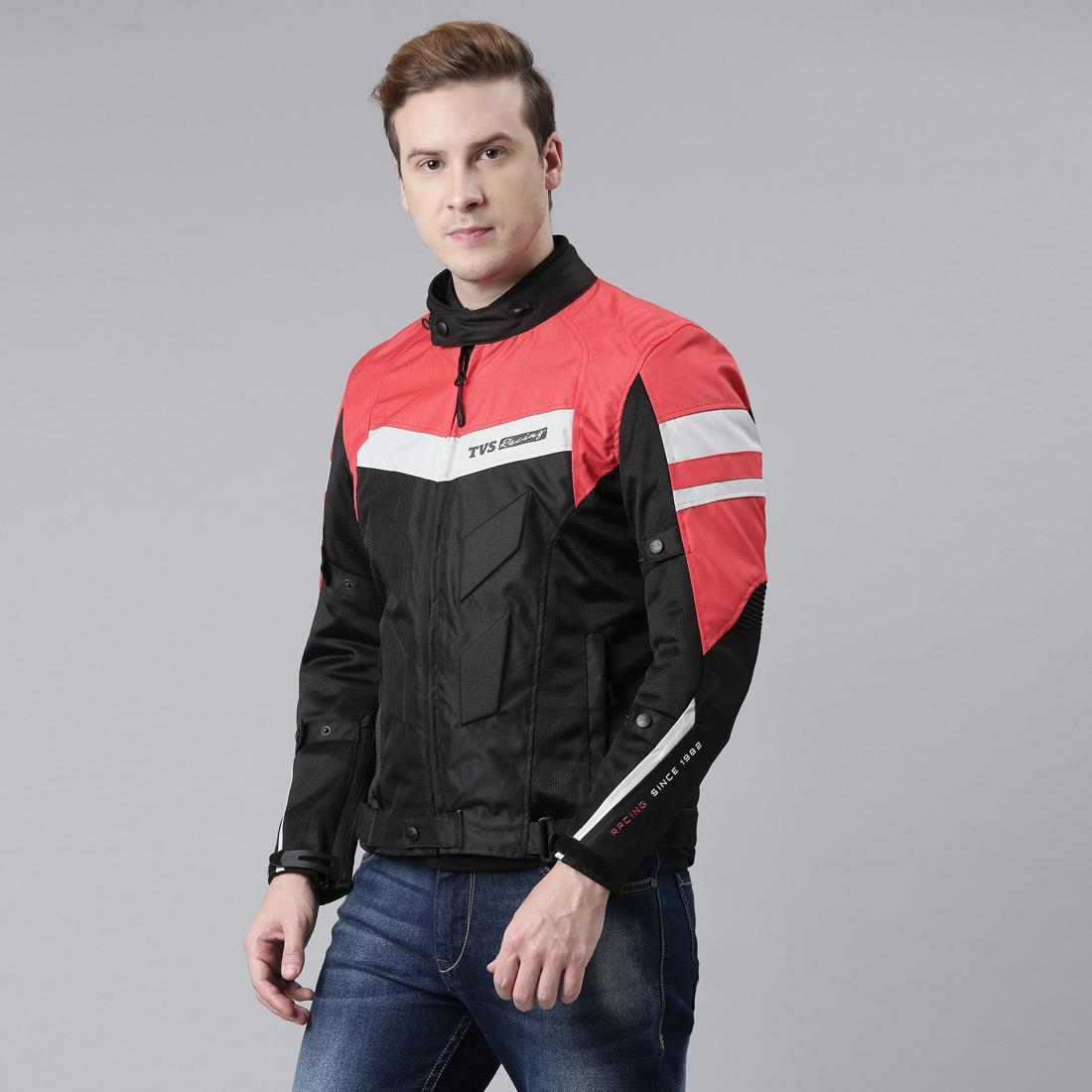  TVS Racing Aegis 3-Layer Riding Jacket for Men- All Weather Adaptability, CE Level 2 Armour Protection-Premium Bike Jackets for Bikers