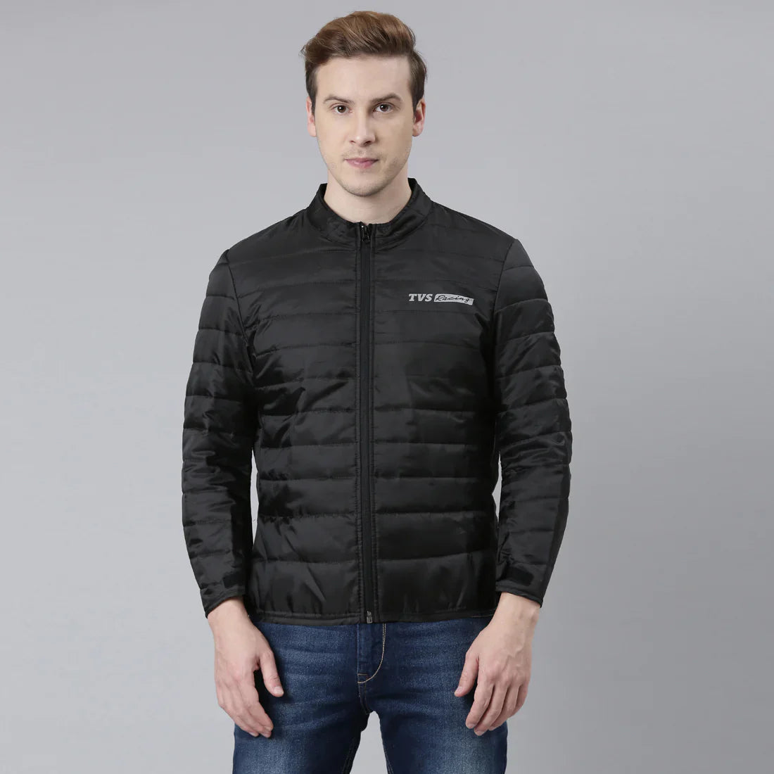  TVS Racing Asphalt Riding Jacket for Men- High Abrasion 600D Polyester, CE Level 2 Armour Protection – Essential Bike Jacket for Bikers (Grey)
