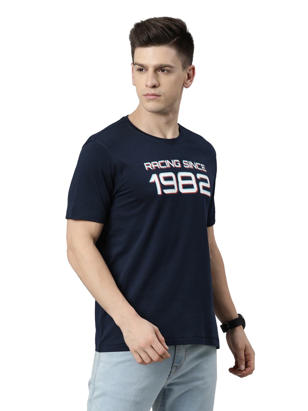  TVS Racing Classic Round Neck Cotton T-Shirt for Men