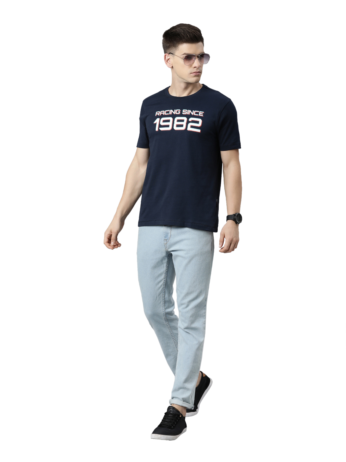  TVS Racing Classic Round Neck Cotton T-Shirt for Men