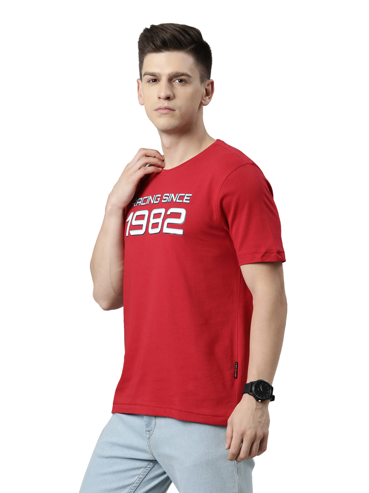  TVS Racing Classic Round Neck Cotton T-Shirt for Men