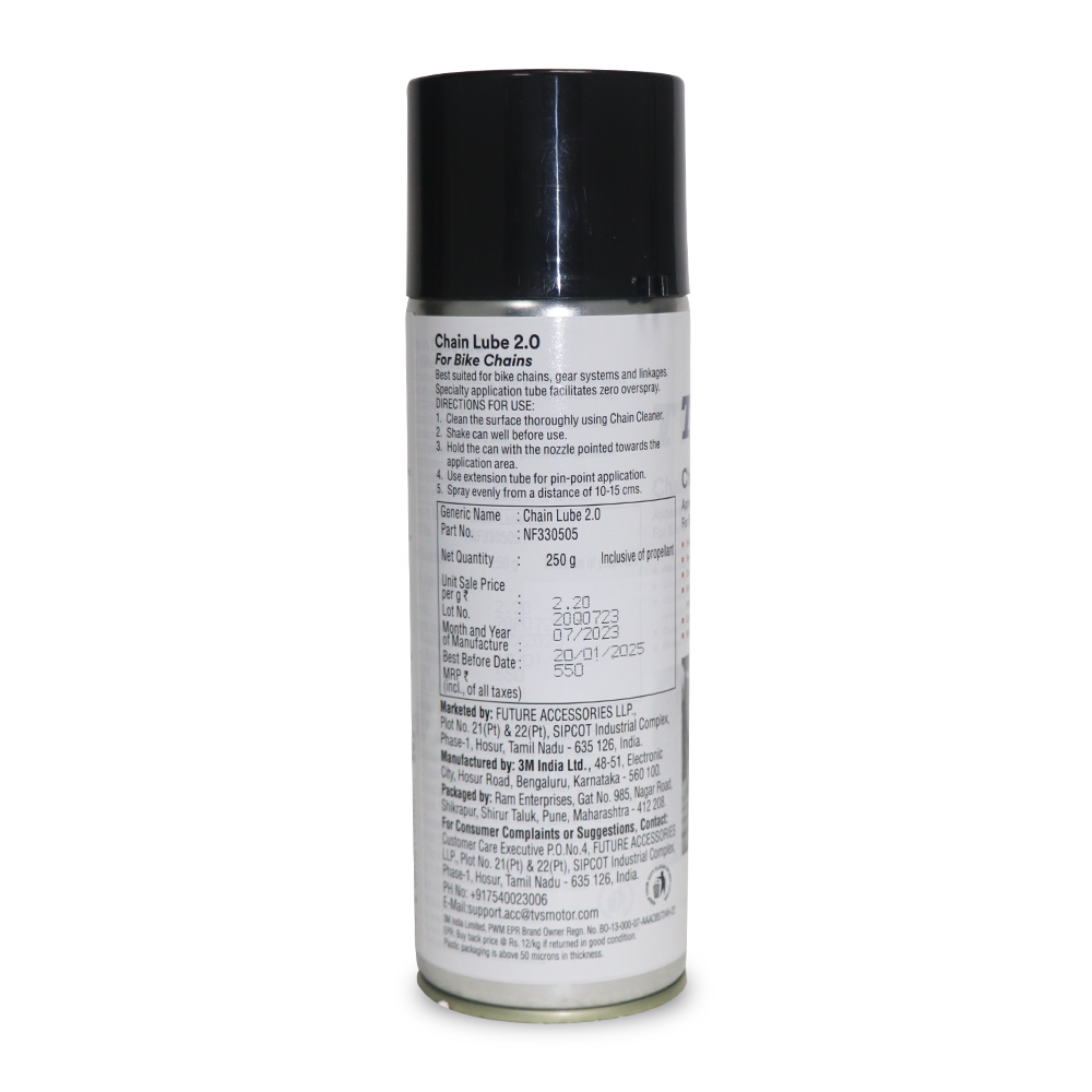  TVS Chain Lube 2.0 - 250Gm. | Precision Lubrication for Peak Chain Performance