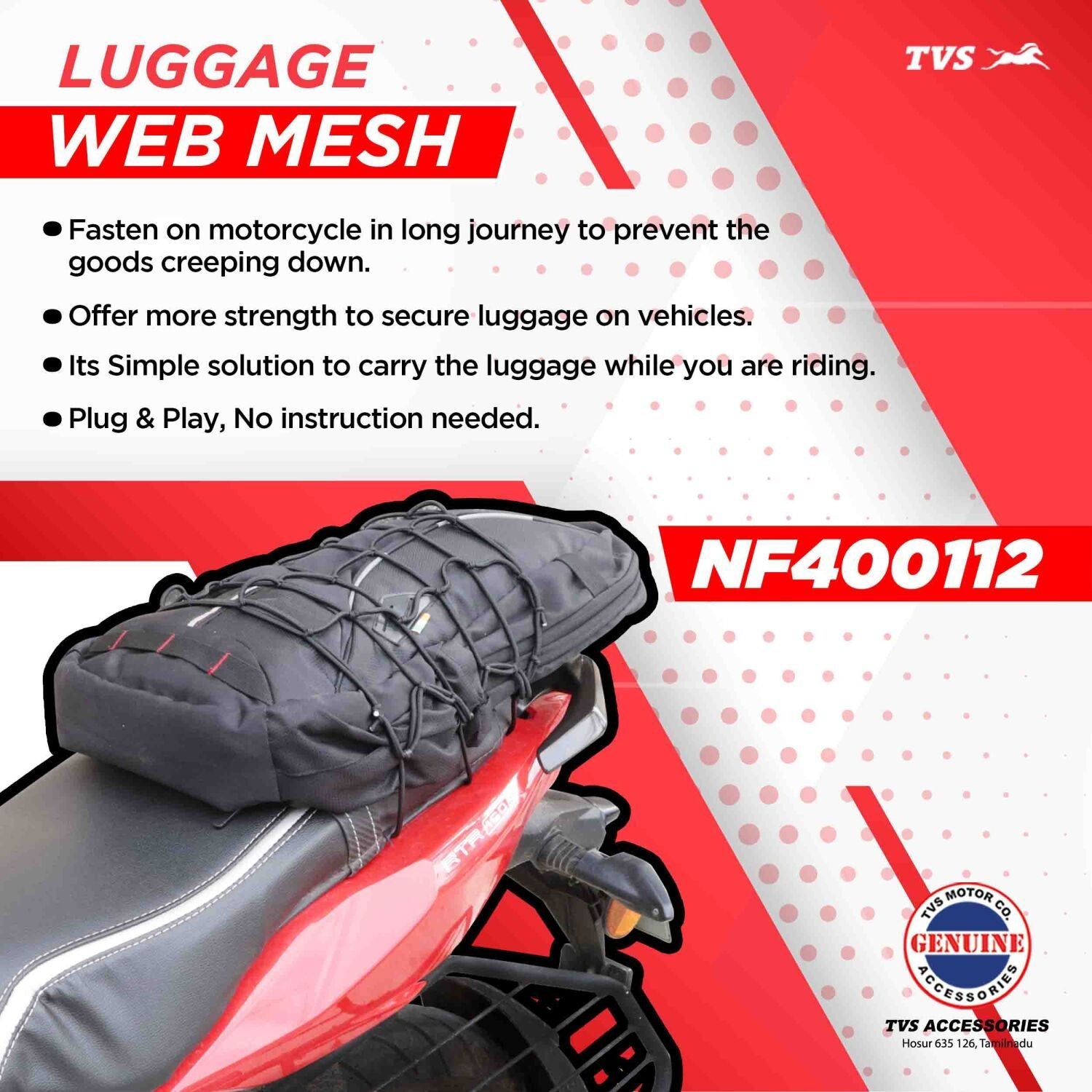  TVS Luggage Web Mesh