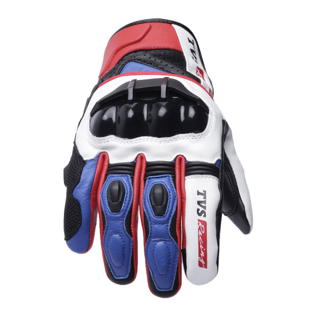  TVS Racing Race Riding Gloves for Men – Thermo-Plastic Rubber Protected, Touch Screen Compatible, & Visor Wiper Fingertips – Premium Bike Gloves for Off Roads
