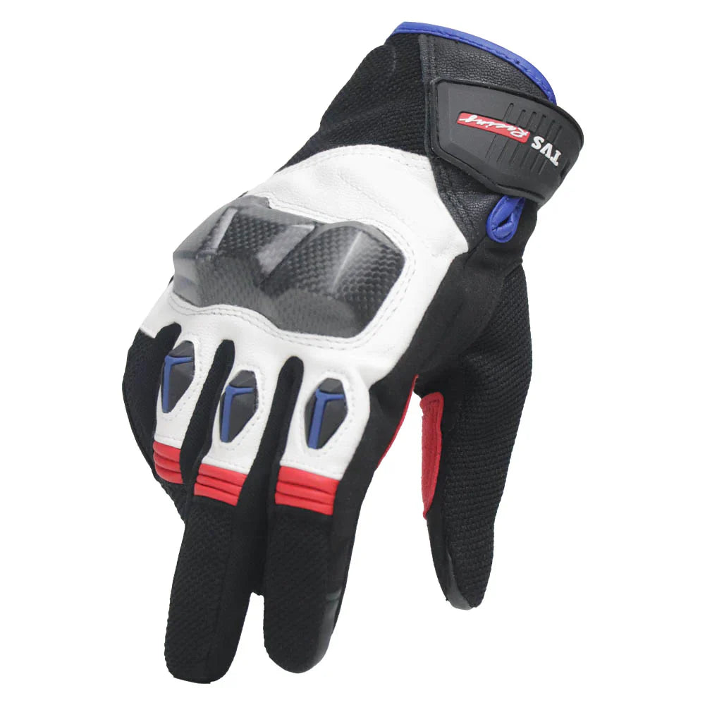  TVS Racing City Riding Gloves for Men – Hard SONIC Protected, Touch Screen Compatible, & Visor Wiper Fingertips – Premium Bike Gloves for Riding Comfort (Black)