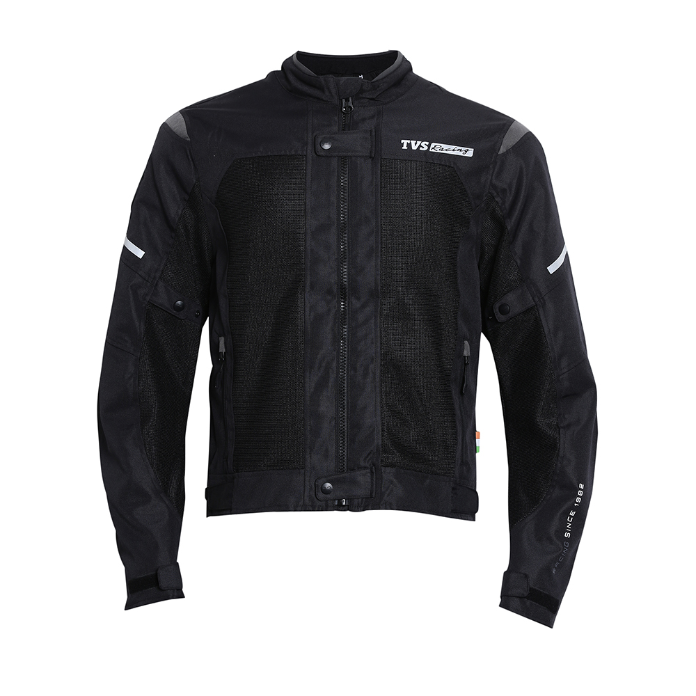  TVS Racing Asphalt Riding Jacket for Men- High Abrasion 600D Polyester, CE Level 2 Armour Protection – Essential Bike Jacket for Bikers (Grey)