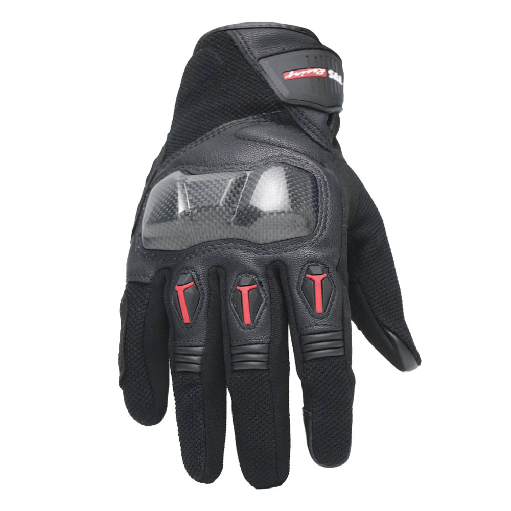  TVS Racing City Riding Gloves for Men – Hard SONIC Protected, Touch Screen Compatible, & Visor Wiper Fingertips – Premium Bike Gloves for Riding Comfort (Black)
