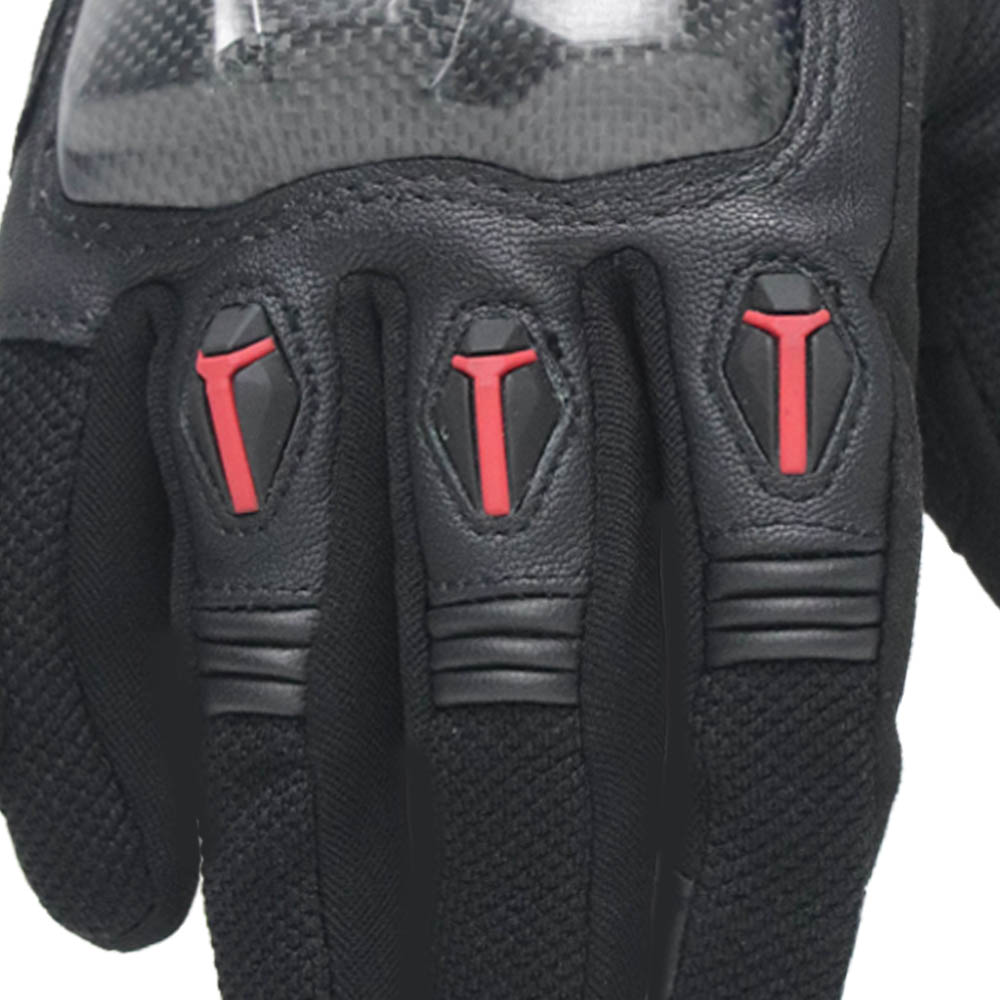  TVS Racing City Riding Gloves for Men – Hard SONIC Protected, Touch Screen Compatible, & Visor Wiper Fingertips – Premium Bike Gloves for Riding Comfort (Black)