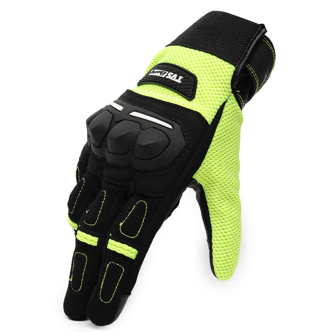  TVS Racing Xplorer Riding Gloves for Men – PVC & Carbon Protected, Touch Screen Compatible, & Visor Wiper Fingertips – Premium Bike Gloves for Riding Comfort (Neon)
