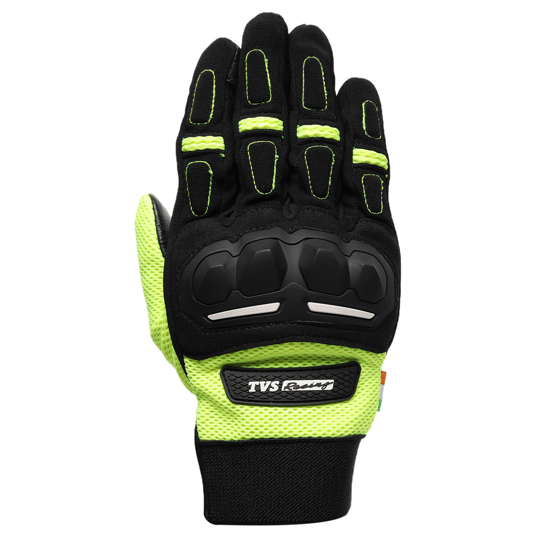  TVS Racing Xplorer Riding Gloves for Men – PVC & Carbon Protected, Touch Screen Compatible, & Visor Wiper Fingertips – Premium Bike Gloves for Riding Comfort (Neon)