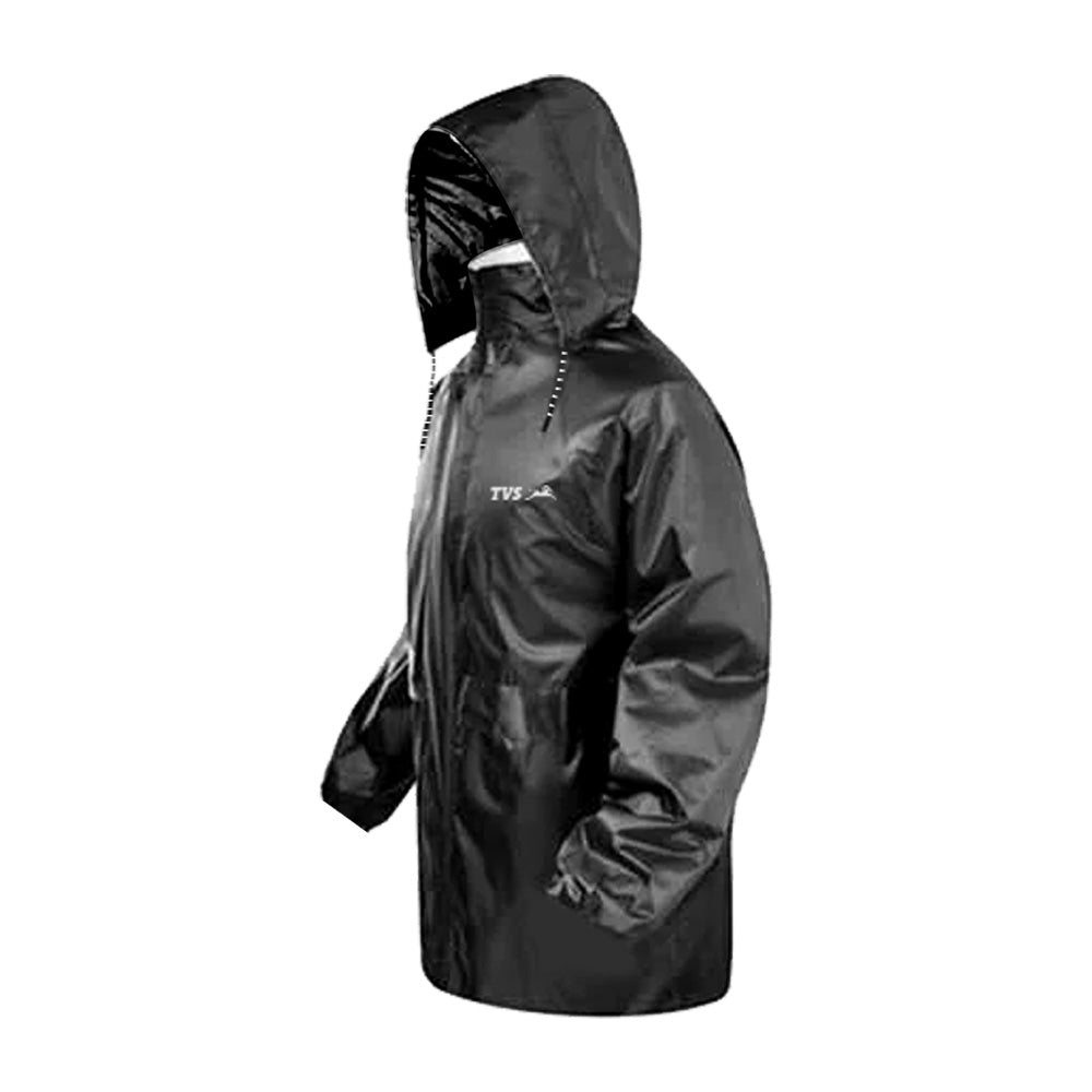  TVS Rain Coat, Color: Black - Stay Dry and Stylish in Any Weather