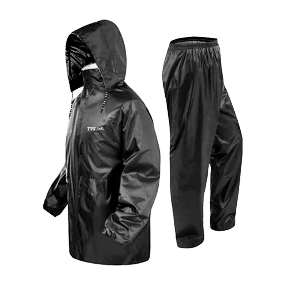  TVS Rain Coat, Color: Black - Stay Dry and Stylish in Any Weather