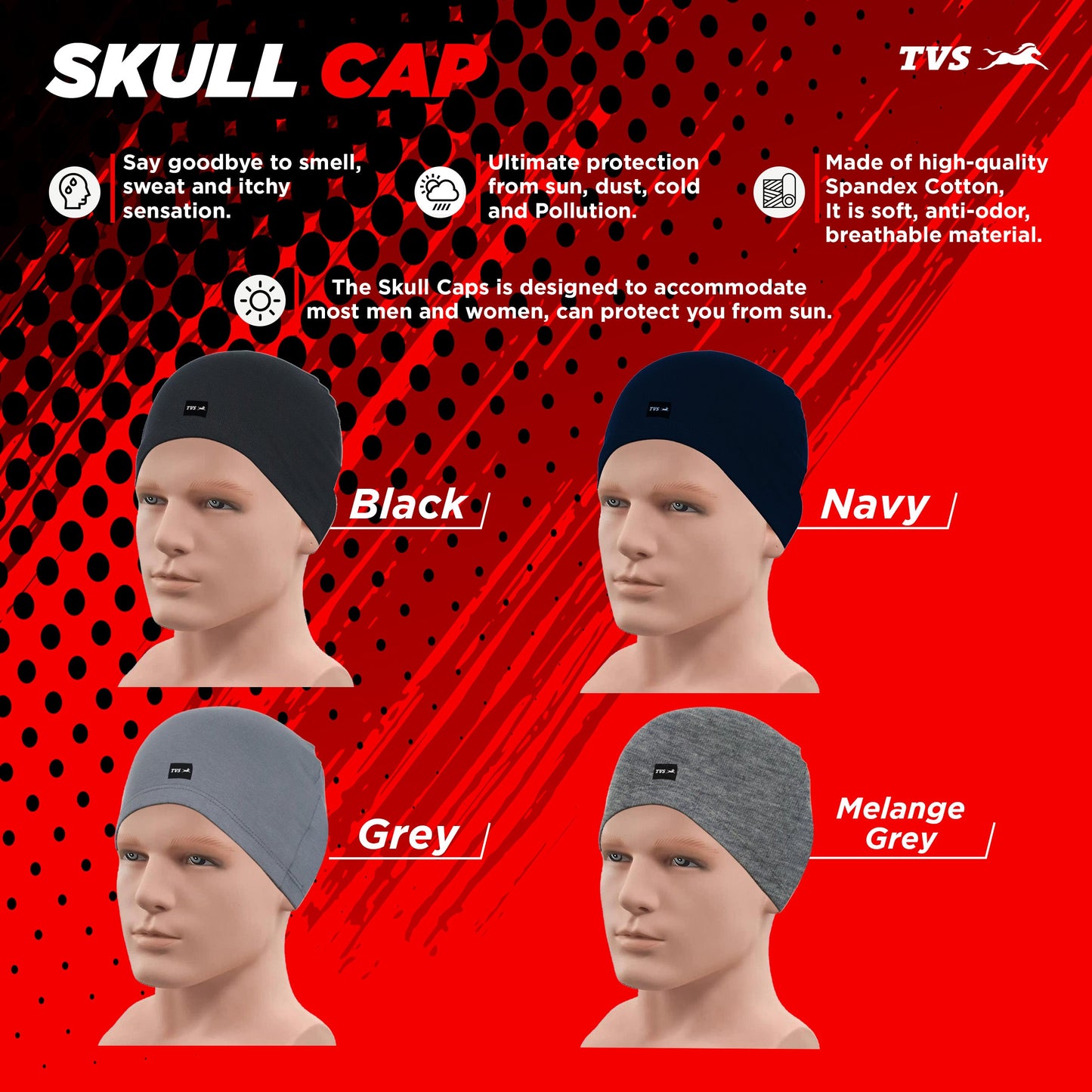 TVS Skull Cap – Anti-Odour & Cotton Skull Cap