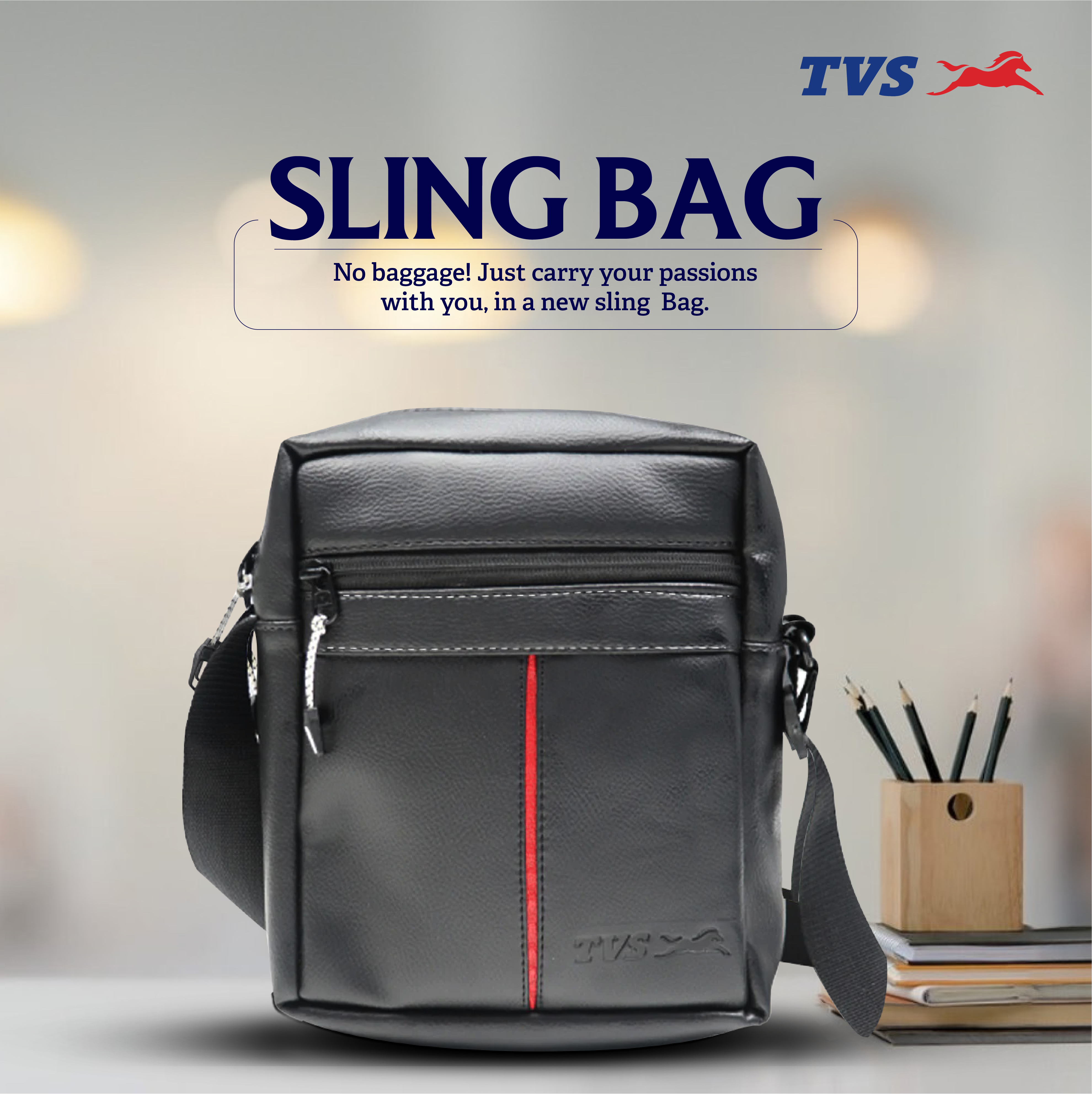  TVS Sling Bag - Black