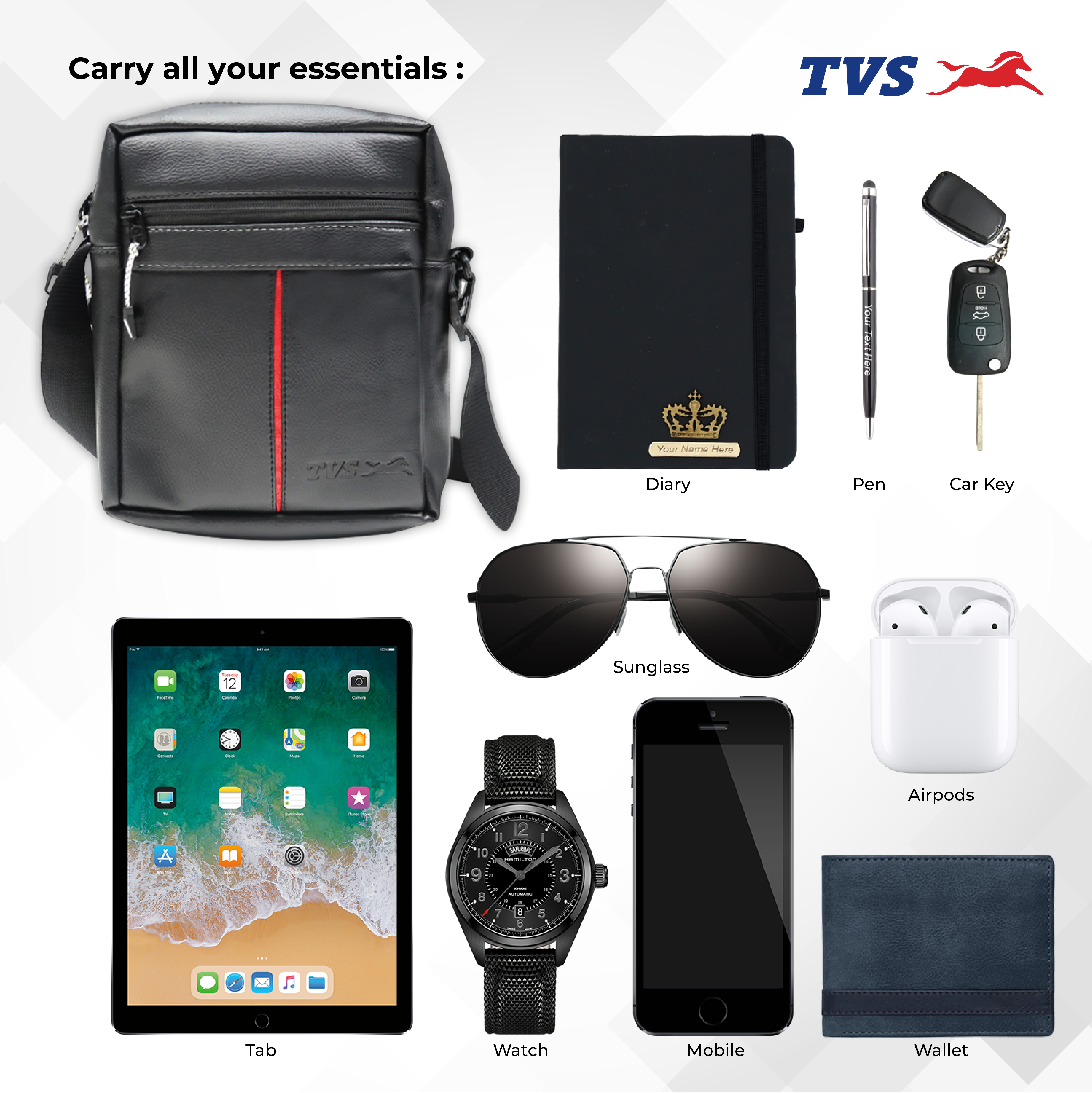 TVS Sling Bag - Black