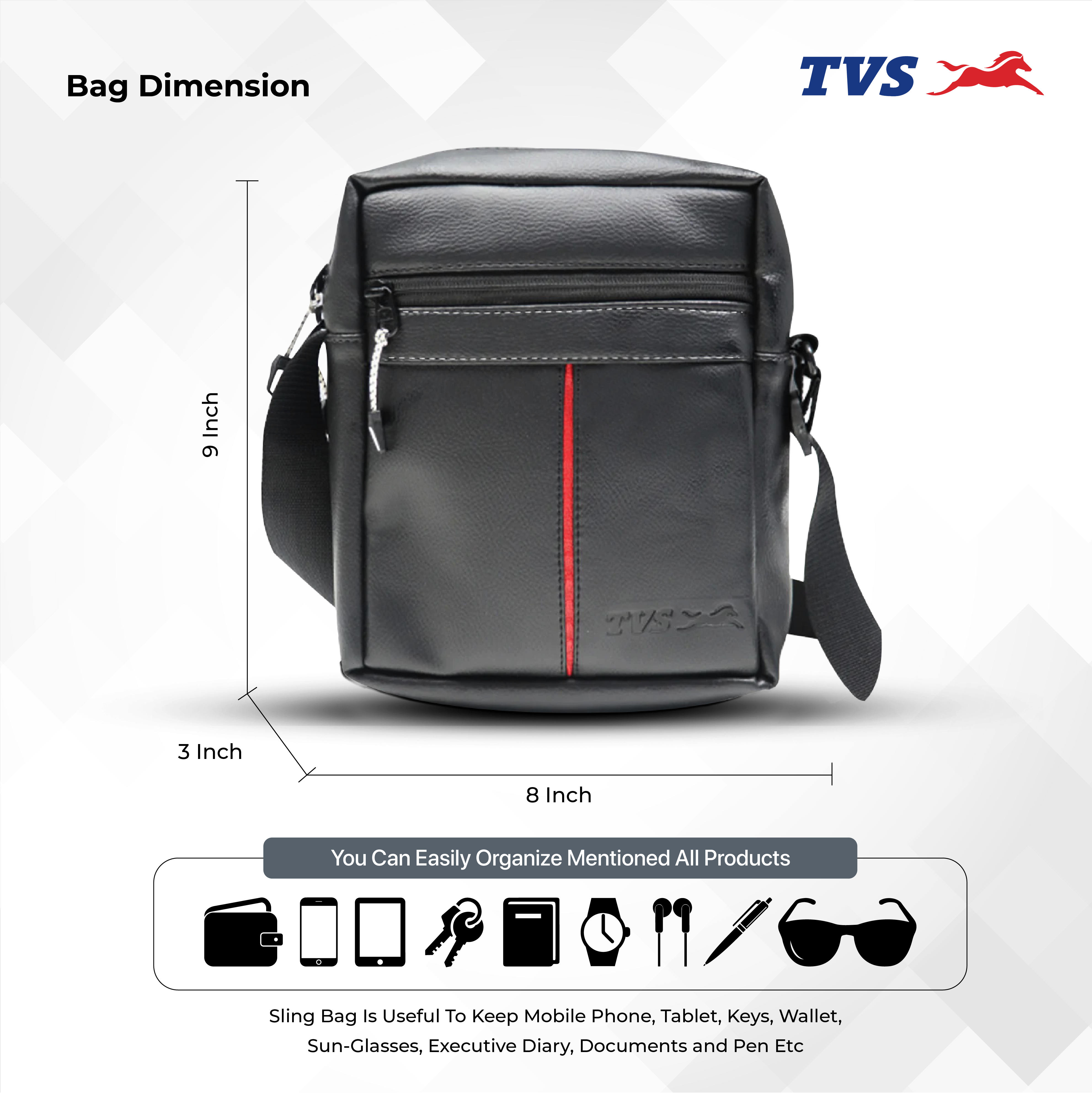  TVS Sling Bag - Black